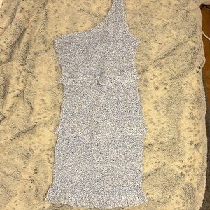 Princess Polly Silver Ribbed One Shoulder Sheath Dress